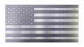 Isolated cool modern background, isolated USA flag made out of different types of brushed metal planks, stainless steel Royalty Free Stock Photo