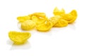 Isolated corn flakes on white. Snack Cereal yellow Healthy Cornflakes - Superfood background. Vegan gluten-free organic, healthy Royalty Free Stock Photo
