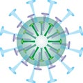 Isolated coronavirus bacteria illustration, cell of coronavirus, coronavirus icon