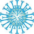 Isolated coronavirus bacteria illustration, cell of coronavirus, coronavirus icon