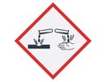 Isolated Corrosive hazard symbol. Vector for Safety Signs and Warnings.