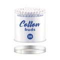 Isolated cotton swab or bud pack.Realistic package