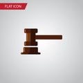 Isolated Courthouse Flat Icon. Government Building Vector Element Can Be Used For Courthouse, Hammer, Law Design Concept