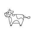 Isolated cow Belen draw vector illustration
