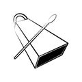 Isolated cowbell outline. Musical instrument