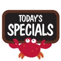 Isolated crab holding sign Royalty Free Stock Photo