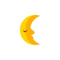 Isolated Crescent Flat Icon. Moon Vector Element Can Be Used For Moon, Crescent, Lunar Design Concept.