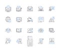 Isolated crew line icons collection. Seclusion, Solitude, Abandd, Remote, Desolate, Al, Isolation vector and linear