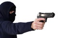 Isolated criminal with gun Royalty Free Stock Photo