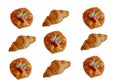 Isolated croissant and fruit pie Royalty Free Stock Photo