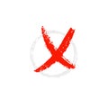 Isolated cross x icon. Error brush sign