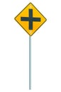 Isolated crossroad sign with clipping path