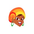 Isolated cumbia dancer face Colombian culture Vector