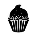 Isolated cupcake silhouette icon