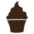 Isolated cupcake silhouette