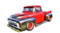 Isolated custom painted Ford pickup truck on a white background