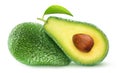 Isolated cut avocados Royalty Free Stock Photo