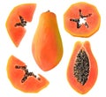 Isolated cut papaya collection