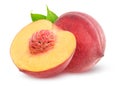 Isolated cut peaches Royalty Free Stock Photo