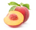 Isolated cut peaches Royalty Free Stock Photo