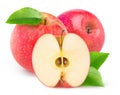 Isolated cut pink apples Royalty Free Stock Photo