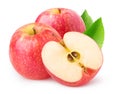 Isolated cut pink lady apples Royalty Free Stock Photo