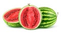 Isolated cut watermelons