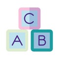 Isolated cute alphabet cube toy icon Vector Royalty Free Stock Photo