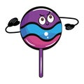 Isolated cute angry bonbon cartoon character Vector