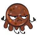 Isolated cute angry chocolate candy cartoon character Vector