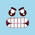 Isolated cute angry facial expression Vector