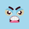 Isolated cute angry facial expression Vector