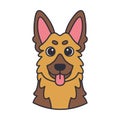 Isolated cute avatar of a german shepherd dog breed Vector