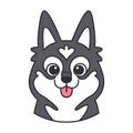 Isolated cute avatar of a husky dog breed Vector Royalty Free Stock Photo