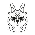Isolated cute avatar of a husky dog breed Vector Royalty Free Stock Photo
