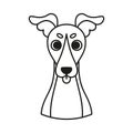 Isolated cute avatar of a whippet dog breed Vector