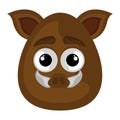 Isolated cute avatar of a wild boar