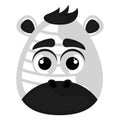 Isolated cute avatar of a zebra