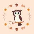 Isolated cute bird autumn animal Vector