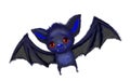 Isolated cute cartoon of a bat flying