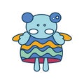 Isolated cute children doll toy icon Vector