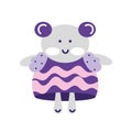 Isolated cute children doll toy icon Vector