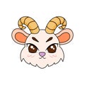 Isolated cute goat avatar Zodiac sign Vector Royalty Free Stock Photo