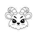 Isolated cute goat avatar Zodiac sign Vector Royalty Free Stock Photo