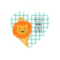 Isolated cute hand drawn lion Royalty Free Stock Photo