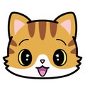 Isolated cute happy cat emoji Royalty Free Stock Photo