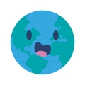 Isolated cute happy planet earth character Vector