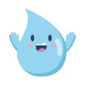 Isolated cute happy water drop character Vector