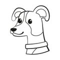 Isolated cute italian greyhound dog breed cartoon Vector Royalty Free Stock Photo