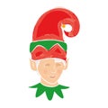 Isolated cute male christmas elf avatar Vector